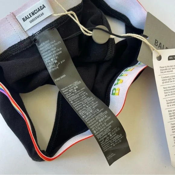 NWT Balenciaga Women’s Pride Panty Brief Underwear - Black , slip sporty briefs